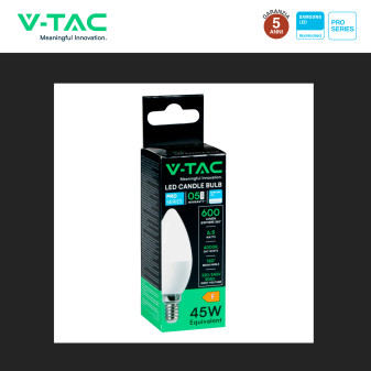 Lampadina LED E14 6,5W Candela C37 SMD Chip Samsung V-Tac Pro