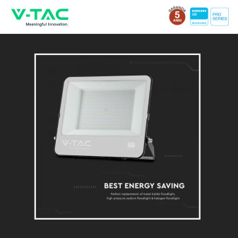 VT-44204 Faro LED 200W SMD Chip Samsung IP65 Colore Nero V-Tac