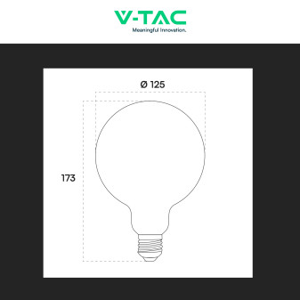 VT-1956 Lampadina LED E27 6W Globo G125 Filament Vetro V-Tac