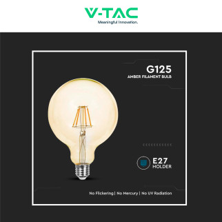 VT-1956 Lampadina LED E27 6W Globo G125 Filament Vetro V-Tac