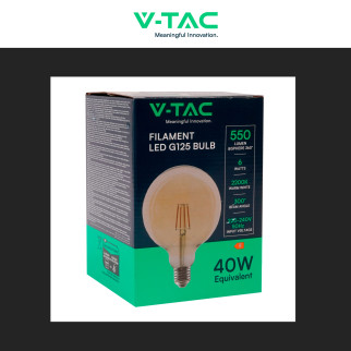 VT-1956 Lampadina LED E27 6W Globo G125 Filament Vetro V-Tac