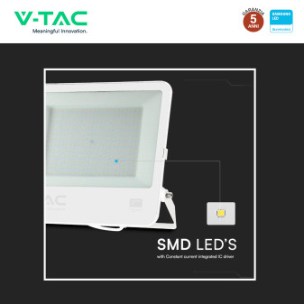 VT-44204 Faro LED 200W SMD Chip Samsung IP65 Colore Bianco V-Tac Pro