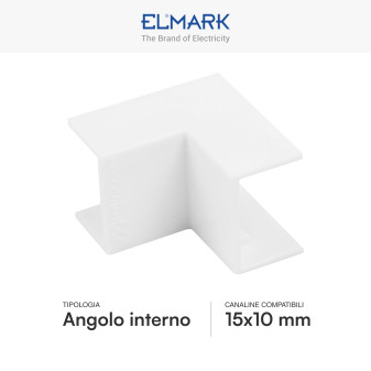 Elmark Angolo Interno per Canaline Passacavi 15x10mm