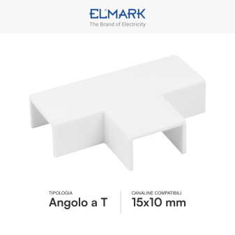 Elmark Angolo a T per 3 Canaline Passacavi 15x10mm
