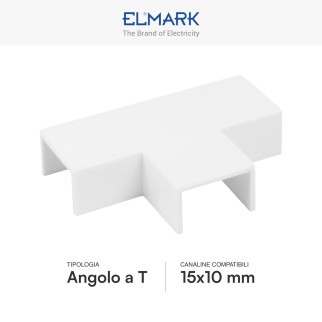 Elmark Angolo a T per 3 Canaline Passacavi 15x10mm