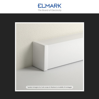 Elmark Tappo di Chiusura Canaline Passacavi 15x10mm in Plastica Bianca