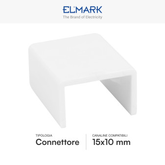 Elmark Connettore Giunto per 2 Canaline Passacavi 15x10mm