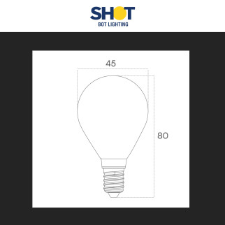 Bot Lighting Lampadina LED E14 6,5W P45 Filament in Vetro