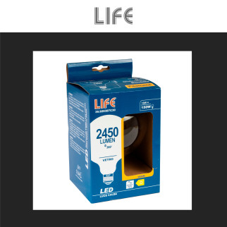 Life Lampadina LED E27 18W Globo G125 Filament Vetro