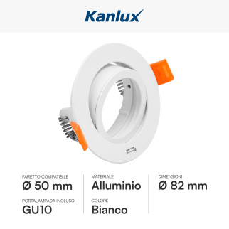 Kanlux DALLA DTO-W Portafaretto Orientabile con Portalampada