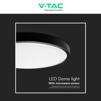 VT-8630 Plafoniera LED Rotonda 36W IP44 Colore Nero V-Tac