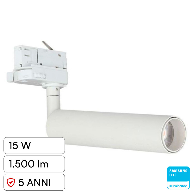 V-Tac VT-415 Faretto LED da Binario Track Light COB Chip Samsung