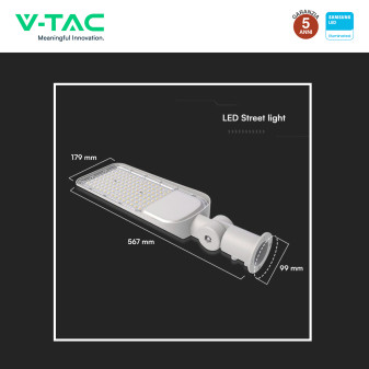 V-Tac VT-59ST Lampada Stradale LED Samsung SMD IP65 Grigio