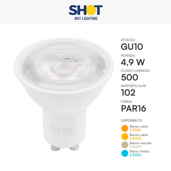 Acquista Bot Lighting Shot Lampadina LED GU10 6W Faretto