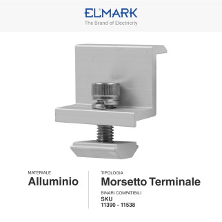 Elmark Morsetto Finale per Pannelli Solari Fotovoltaici 30mm