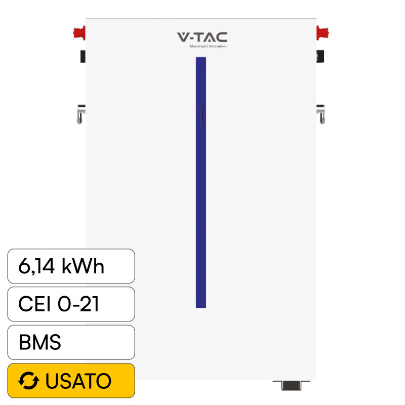 Accumulatore 6,14kWh LiFePO4 BMS Fotovoltaico CEI 0-21 V-Tac