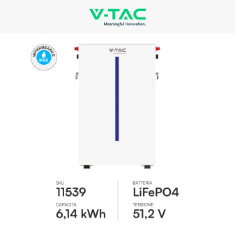 Accumulatore 6,14kWh LiFePO4 BMS Fotovoltaico CEI 0-21 V-Tac