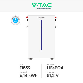 Accumulatore 6,14kWh LiFePO4 BMS Fotovoltaico CEI 0-21 V-Tac