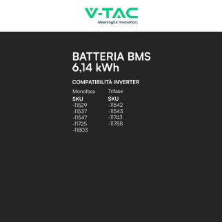 Accumulatore 6,14kWh LiFePO4 BMS Fotovoltaico CEI 0-21 V-Tac