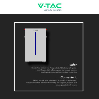 Accumulatore 6,14kWh LiFePO4 BMS Fotovoltaico CEI 0-21 V-Tac