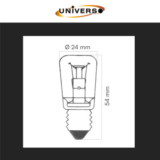Universo Lampadina da Forno E14 25W Tubolare Incandescenza