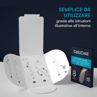CeruCare Filtri per Apparecchi Acustici Confezione da 8 Filtri