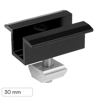 V-Tac Morsetto Centrale Nero per Pannelli Fotovoltaici 30mm