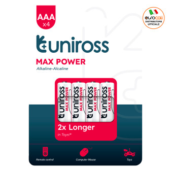 Uniross Max Power Alkaline LR03 Mini Stilo AAA 1,5V Pile Alcaline