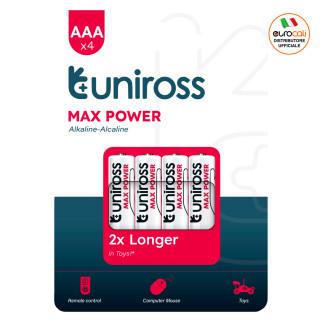 Uniross Max Power Alkaline LR03 Mini Stilo AAA 1,5V Pile Alcaline