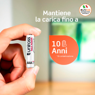 Uniross Max Power Alkaline LR03 Mini Stilo AAA 1,5V Pile Alcaline