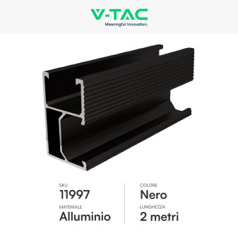 4 Binari in Metallo 200cm Colore Nero per Pannelli Solari V-Tac