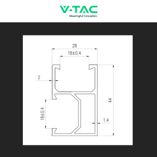 4 Binari in Metallo 200cm Colore Nero per Pannelli Solari V-Tac