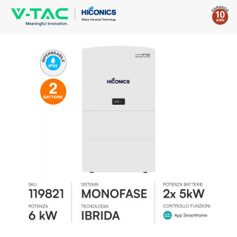 14 Pannelli Solari + Inverter Monofase 6kW + Accumulo + Quadri DC/AC