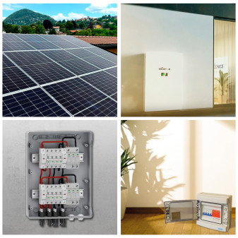 14 Pannelli Solari + Inverter Monofase 6kW + Accumulo + Quadri DC/AC