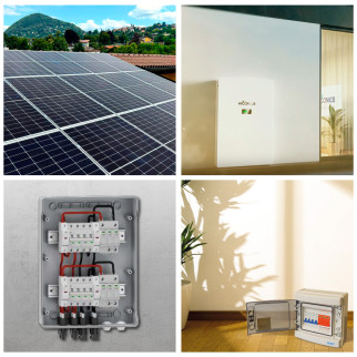 14 Pannelli Solari + Inverter Monofase 6kW + Accumulo + Quadri DC/AC