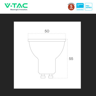 VT-249 Faretto PAR16 LED GU10 6W SMD Samsung V-Tac Pro
