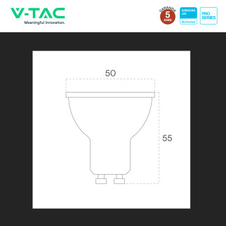VT-249 Faretto PAR16 LED GU10 6W SMD Samsung V-Tac Pro