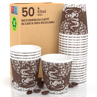 50 Bicchierini da Caffè in Carta Coffee Liberty da 65ml