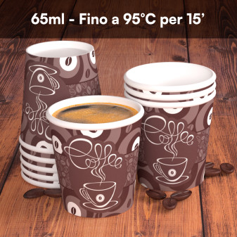50 Bicchierini da Caffè in Carta Coffee Round da 65ml