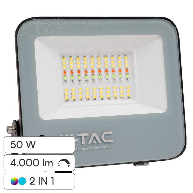 V-Tac Faro LED 50W RGB+W IP65 con Telecomando V-Tac