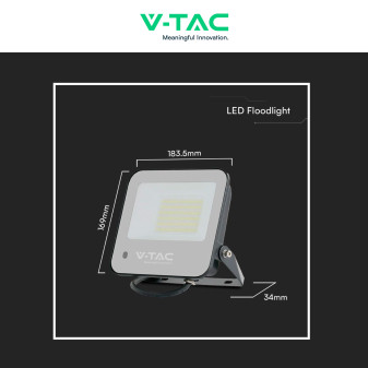 V-Tac Faro LED 50W RGB+W IP65 con Telecomando V-Tac