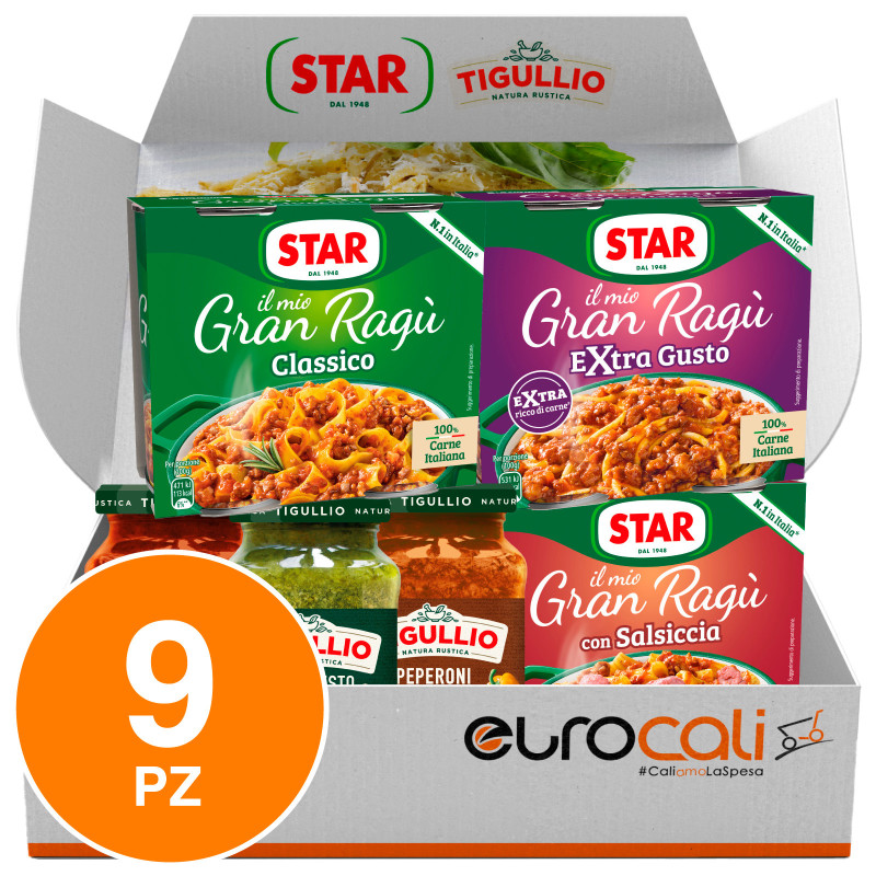 Star e Tigullio Kit Sughi Pronti Gran Ragù Pesto - 9 Vasetti