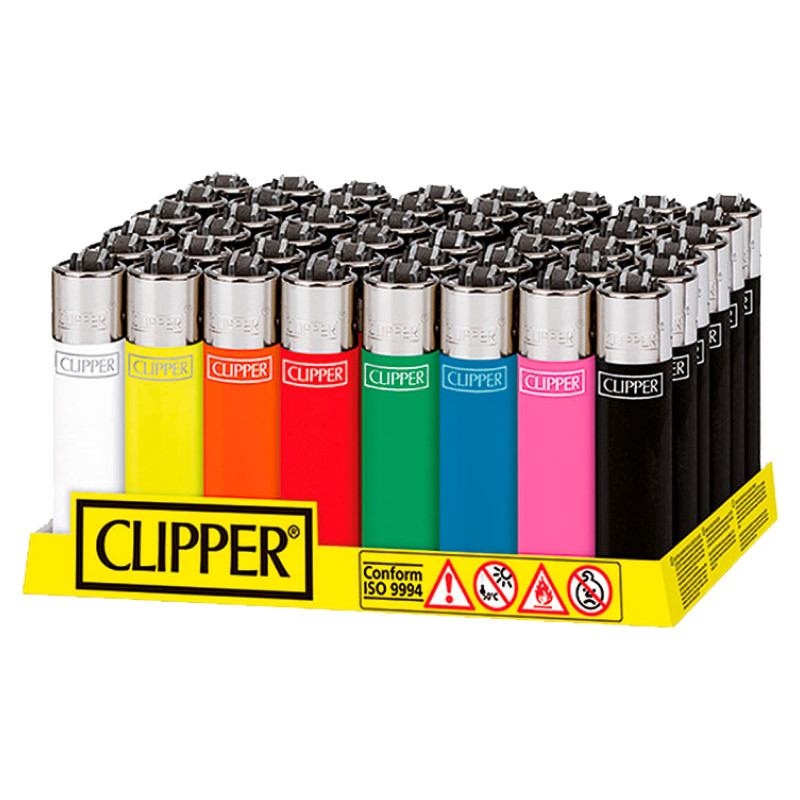 Clipper Large Accendino a Pietrina Solid Branded 48 Accendini
