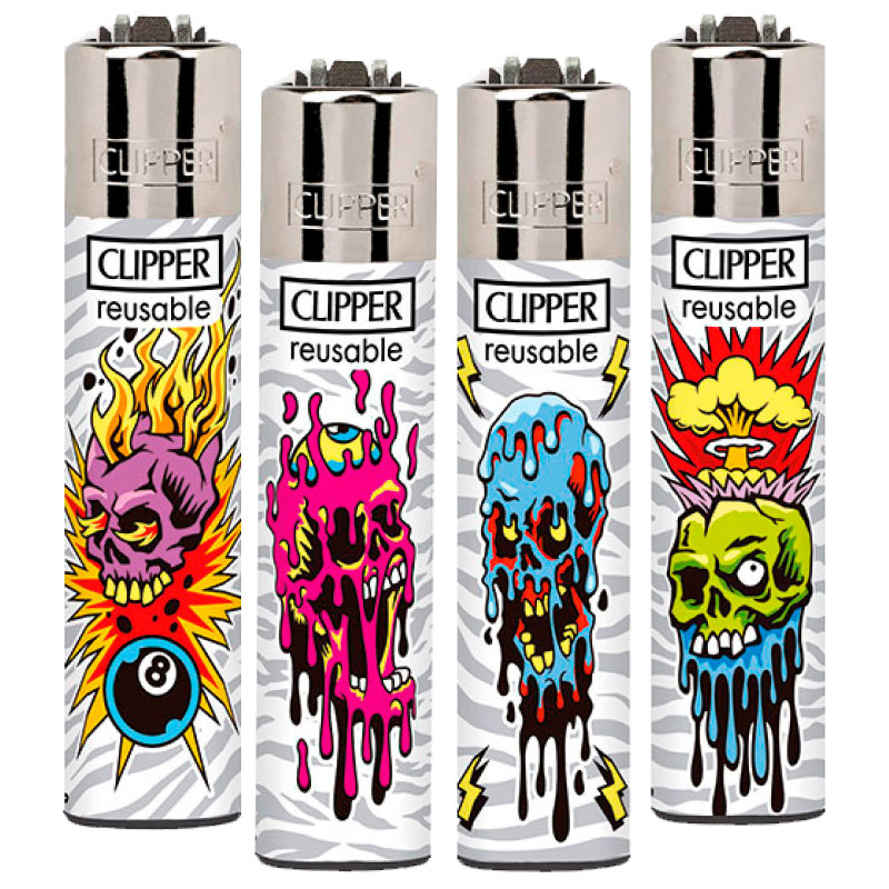 Clipper Micro Accendino A Pietrina Skull Corpz 4 Accendini
