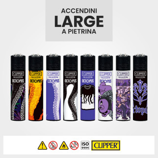 Clipper Large Accendino a Pietrina Octopus 48 Accendini