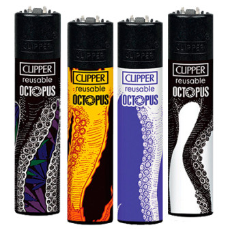 Clipper Large Accendino A Pietrina Octopus 4 Accendini