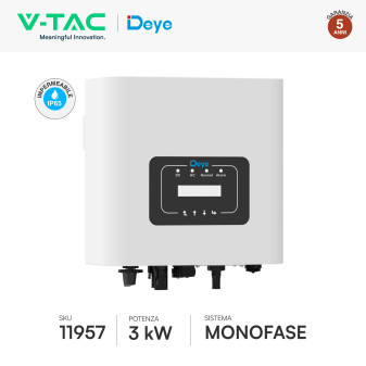 V-Tac Inverter Monofase On-Grid 3kW IP65 CEI 0-21