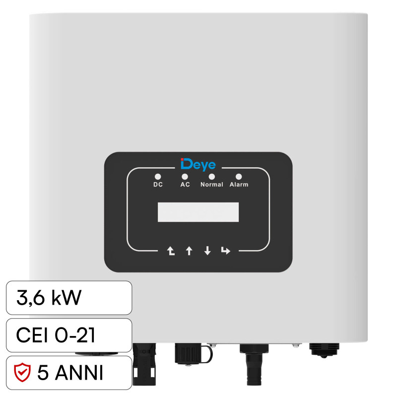 V-Tac Inverter Monofase On-Grid 3,6kW IP65 CEI 0-21
