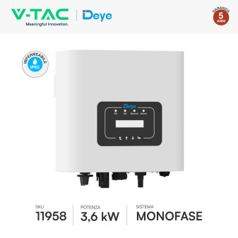 V-Tac Inverter Monofase On-Grid 3,6kW IP65 CEI 0-21