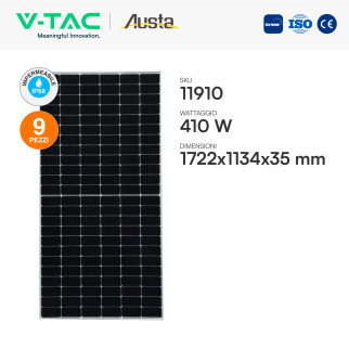 Kit 9 Pannelli Solari 410W + Inverter Monofase 3,6kW + Quadri DC/AC